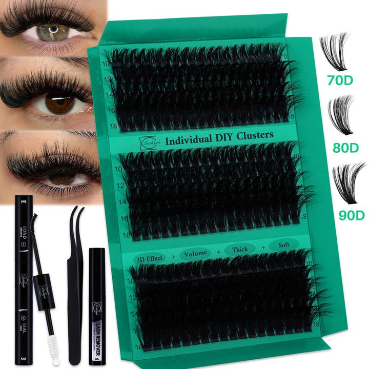 💫LASHSUN 270PCS D Curl Cluster Lashes Kit – 70D 80D 90D Volume Individual Lashes