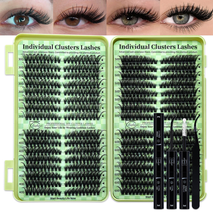 🎀LASHSUN 640PCS Cat Lash Book Kit D Curl with Bond & Seal