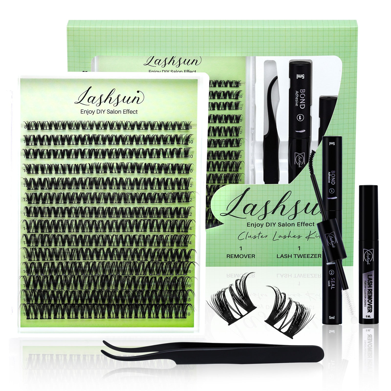 💫LASHSUN 168PCS D Curl A13 Lash Clusters Kit with Bond & Seal