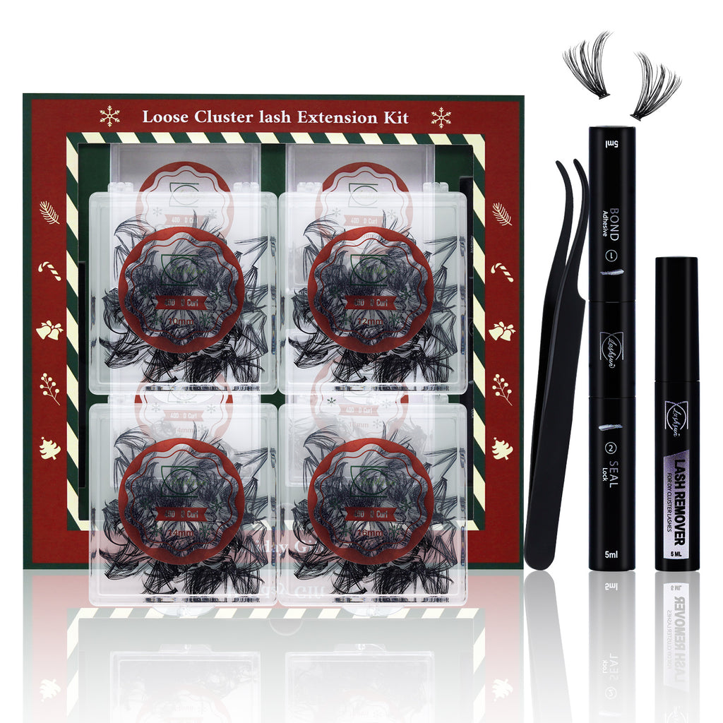💫LASHSUN 400PCS D Curl Loose Cluster Lash Extension Kit with Bond & Seal