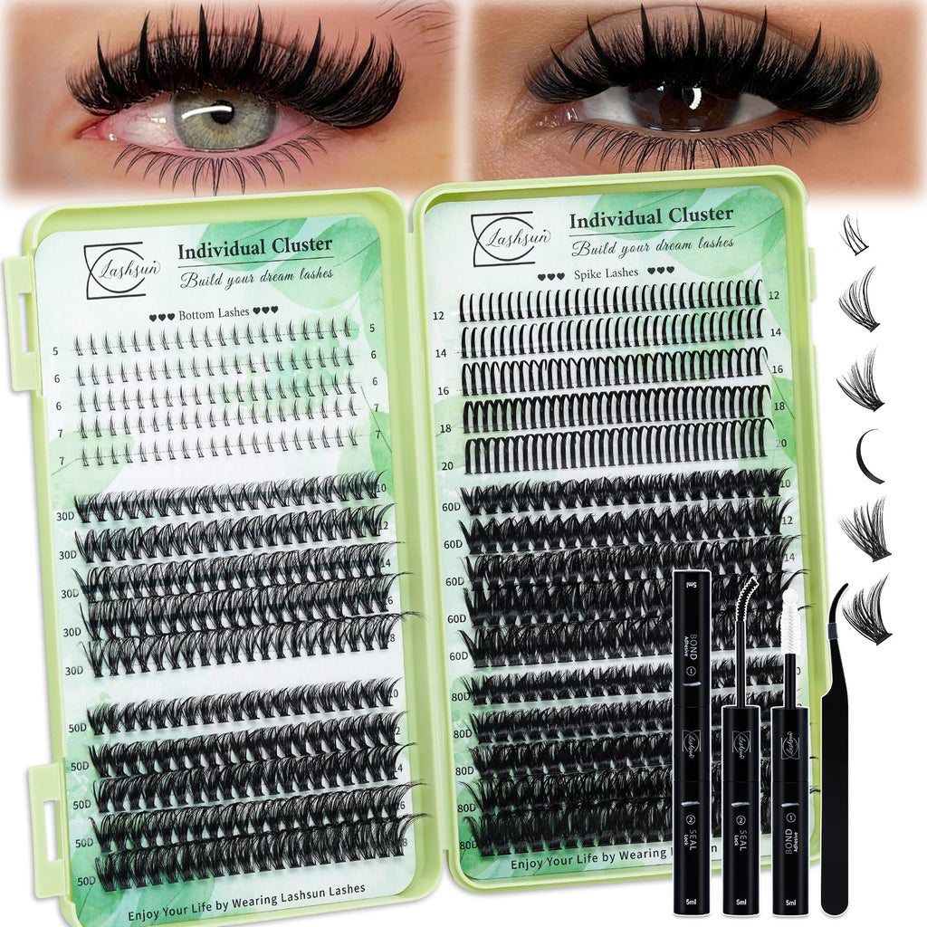 💫LASHSUN 650PCS D Curl Individual Lashes Book Kit with Bond & Seal