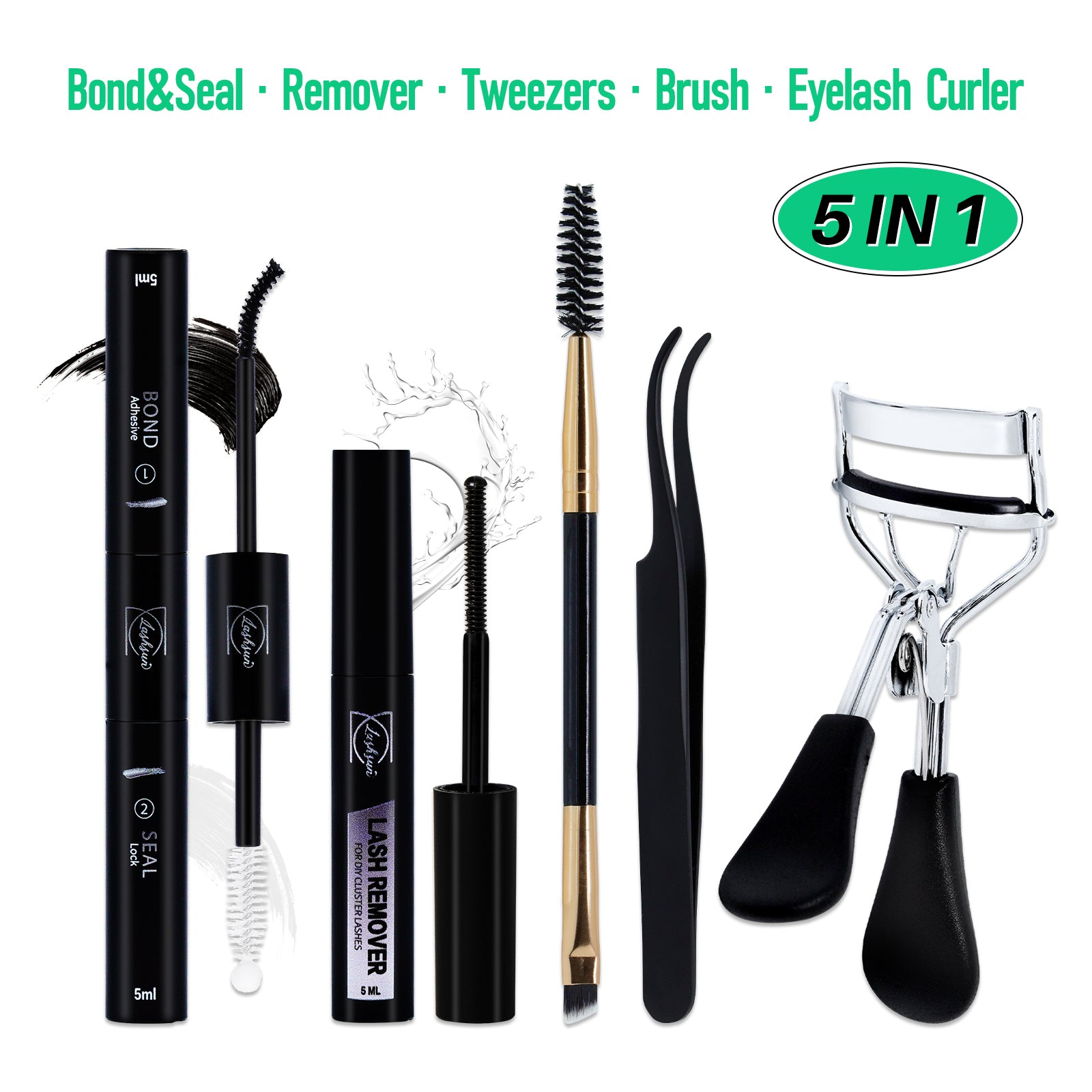 💫LASHSUN 5-in-1 DIY Lash Tool Set with Bond & Seal & Accessories