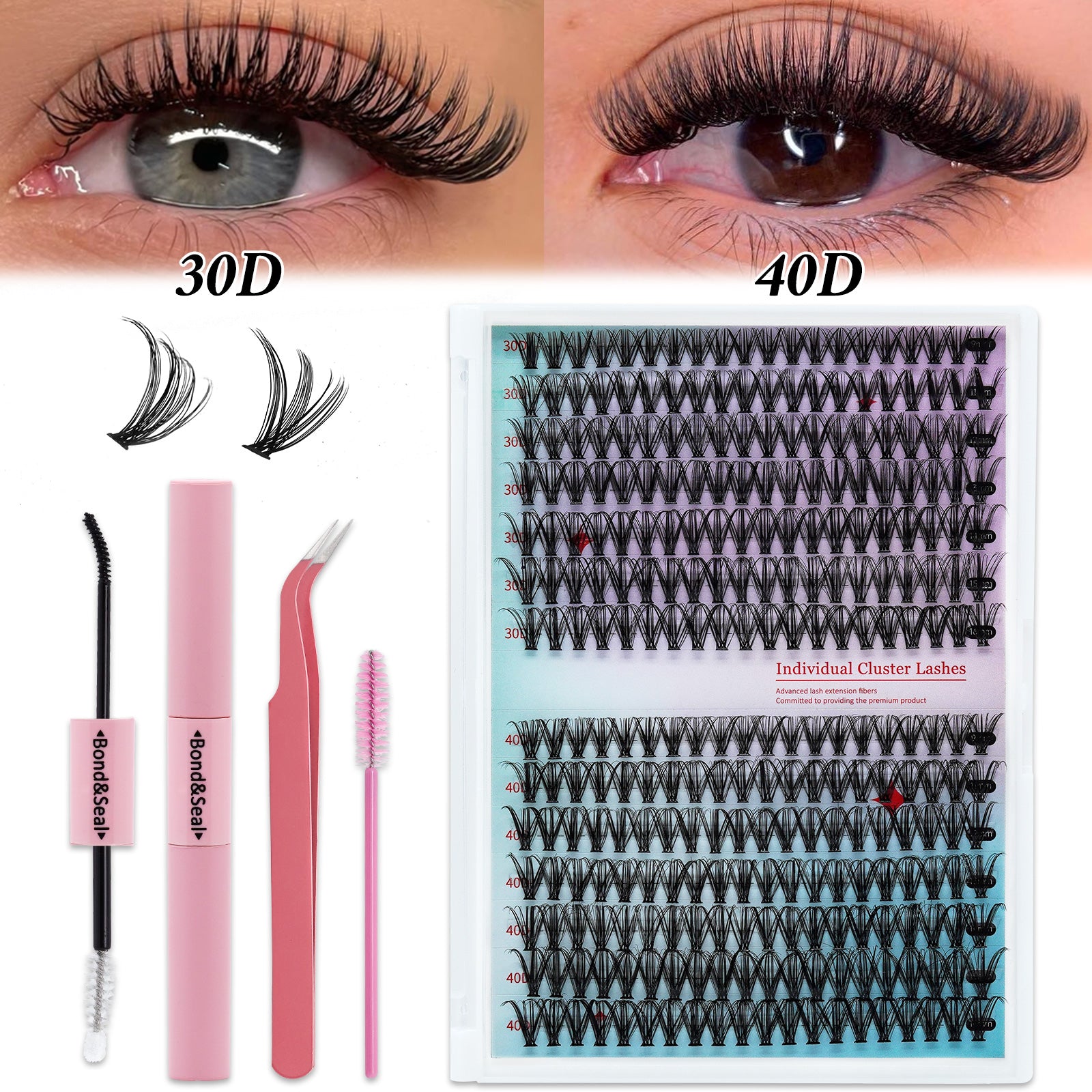 💫LASHSUN 320PCS/280PCS D Curl 30D40D50D Individual Lashes Kit