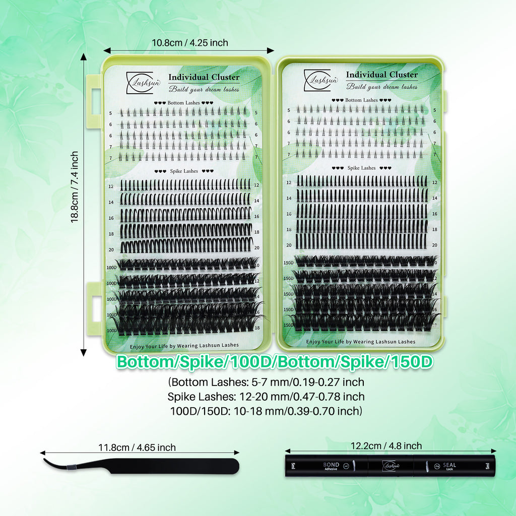 💫LASHSUN 695PCS D Curl Individual Lashes Book Kit with Bond & Seal