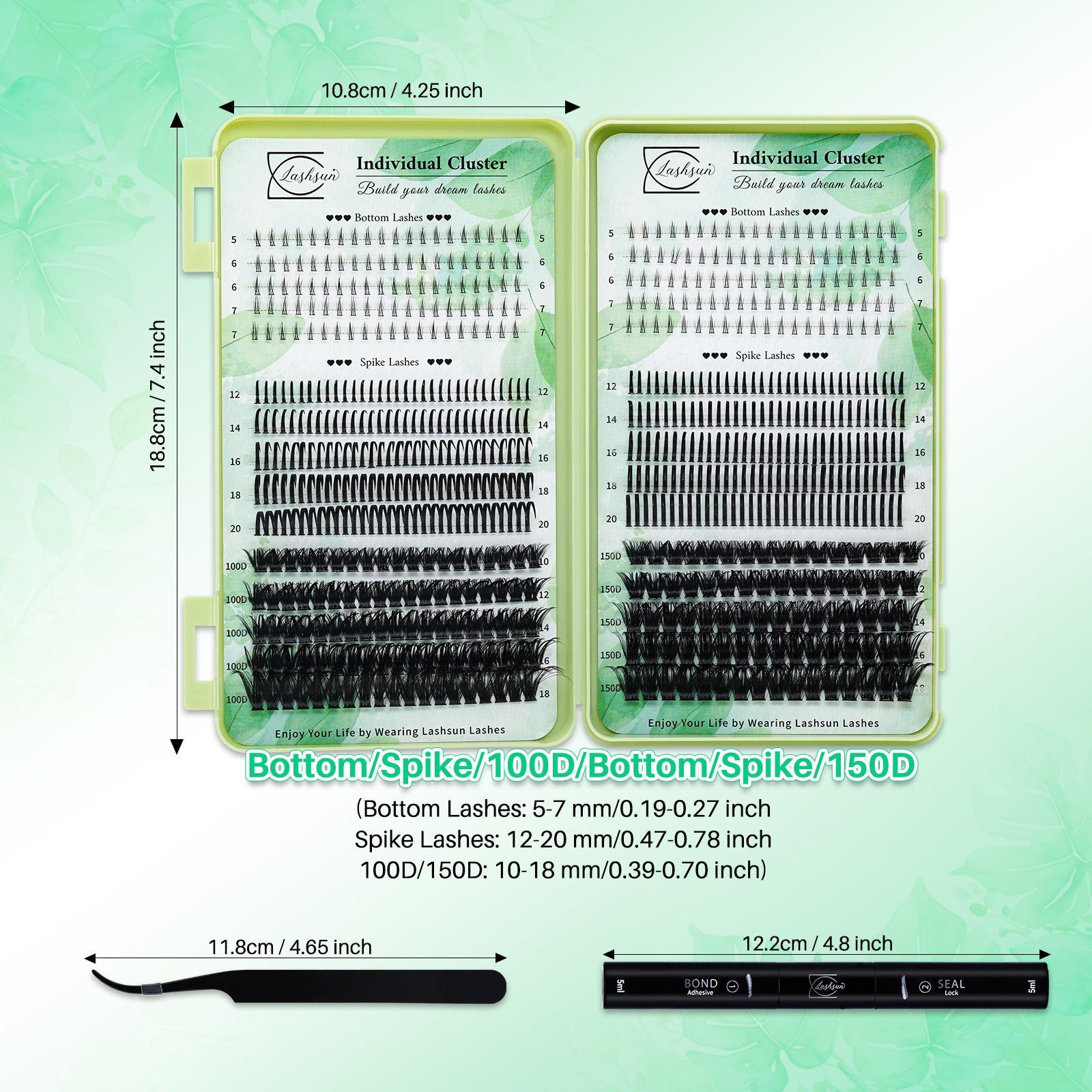 💫LASHSUN 695PCS D Curl Individual Lashes Book Kit with Bond & Seal