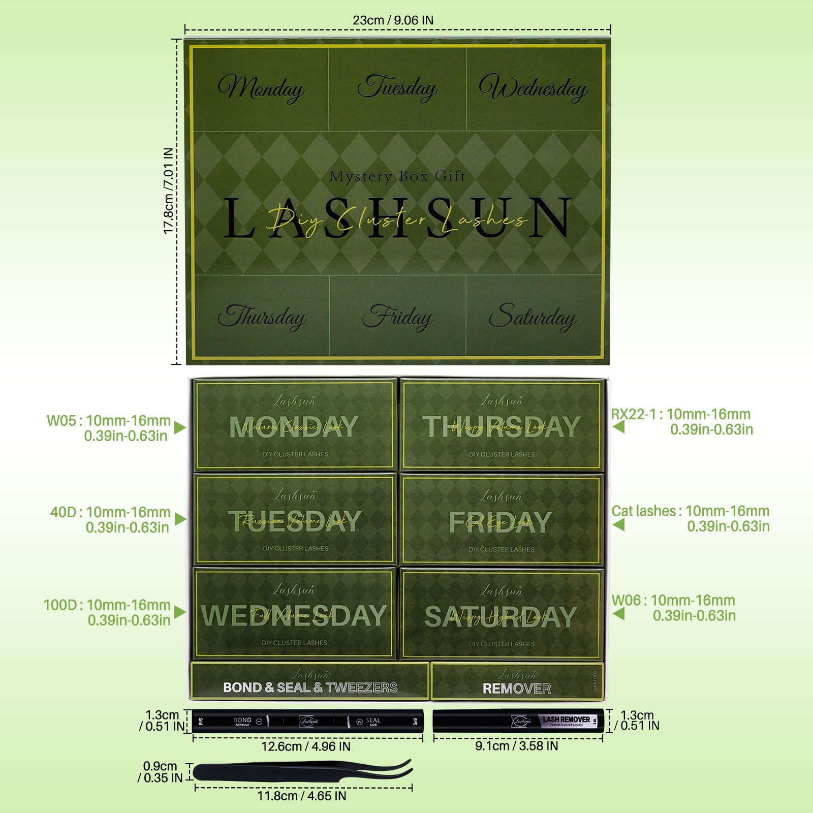 💫LASHSUN 324PCS D Curl Lash Clusters Kit with Bond & Seal