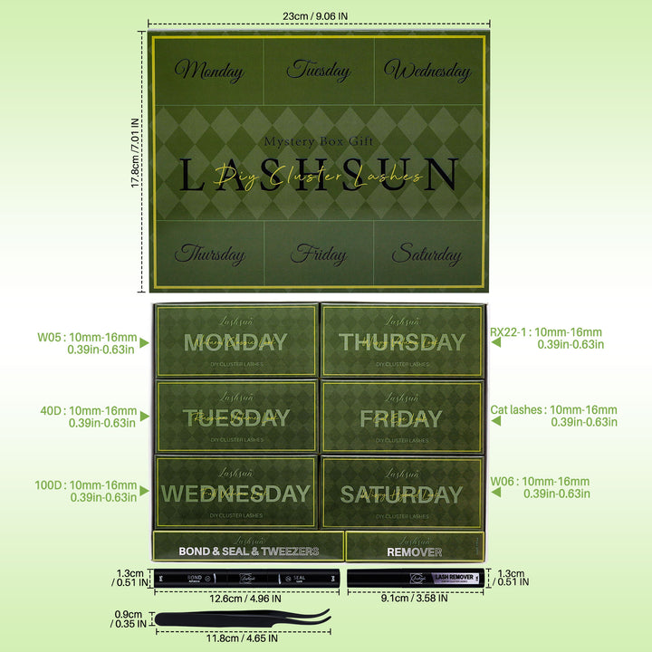 💫LASHSUN 324PCS D Curl Lash Clusters Kit with Bond & Seal