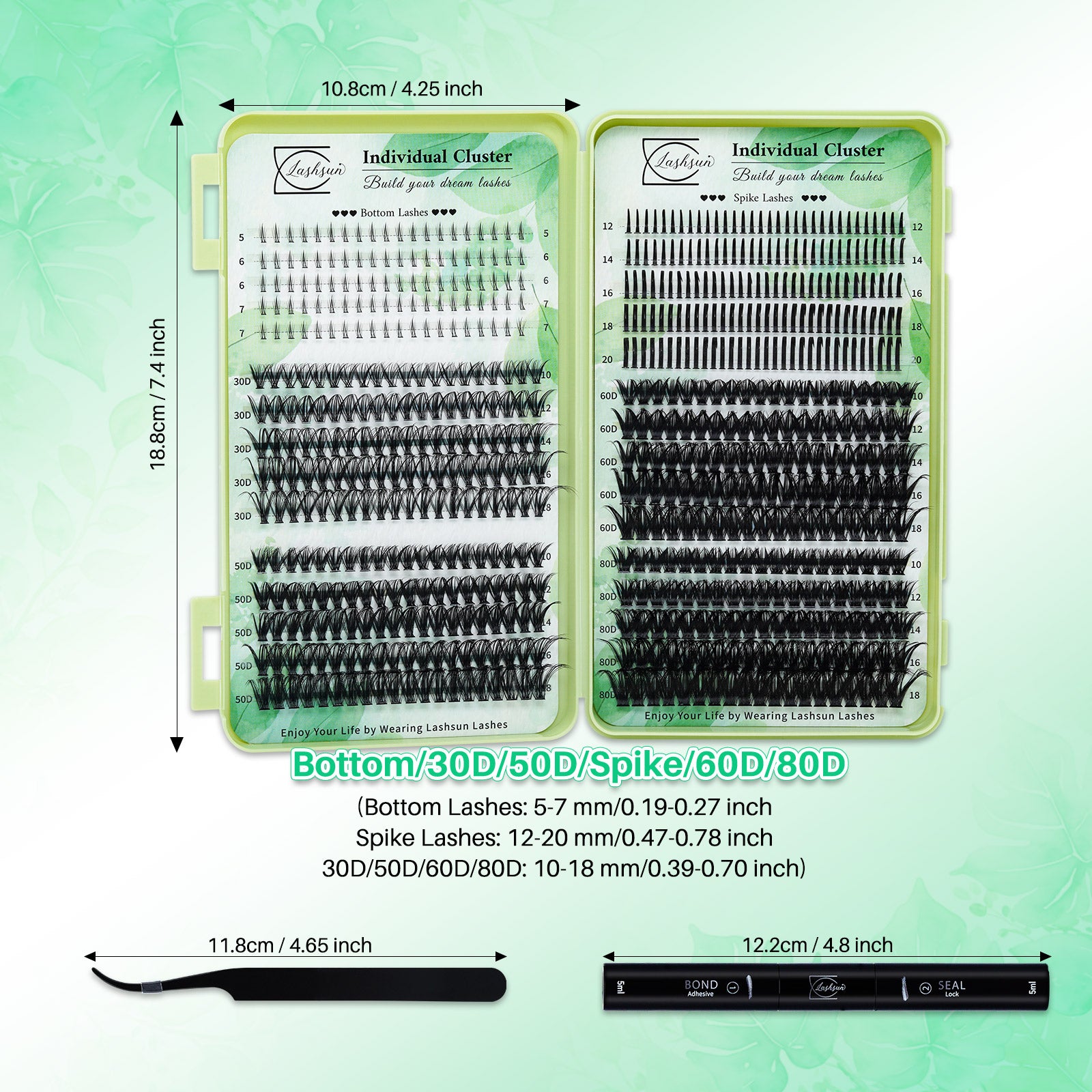 💫LASHSUN 650PCS D Curl Individual Lashes Book Kit with Bond & Seal