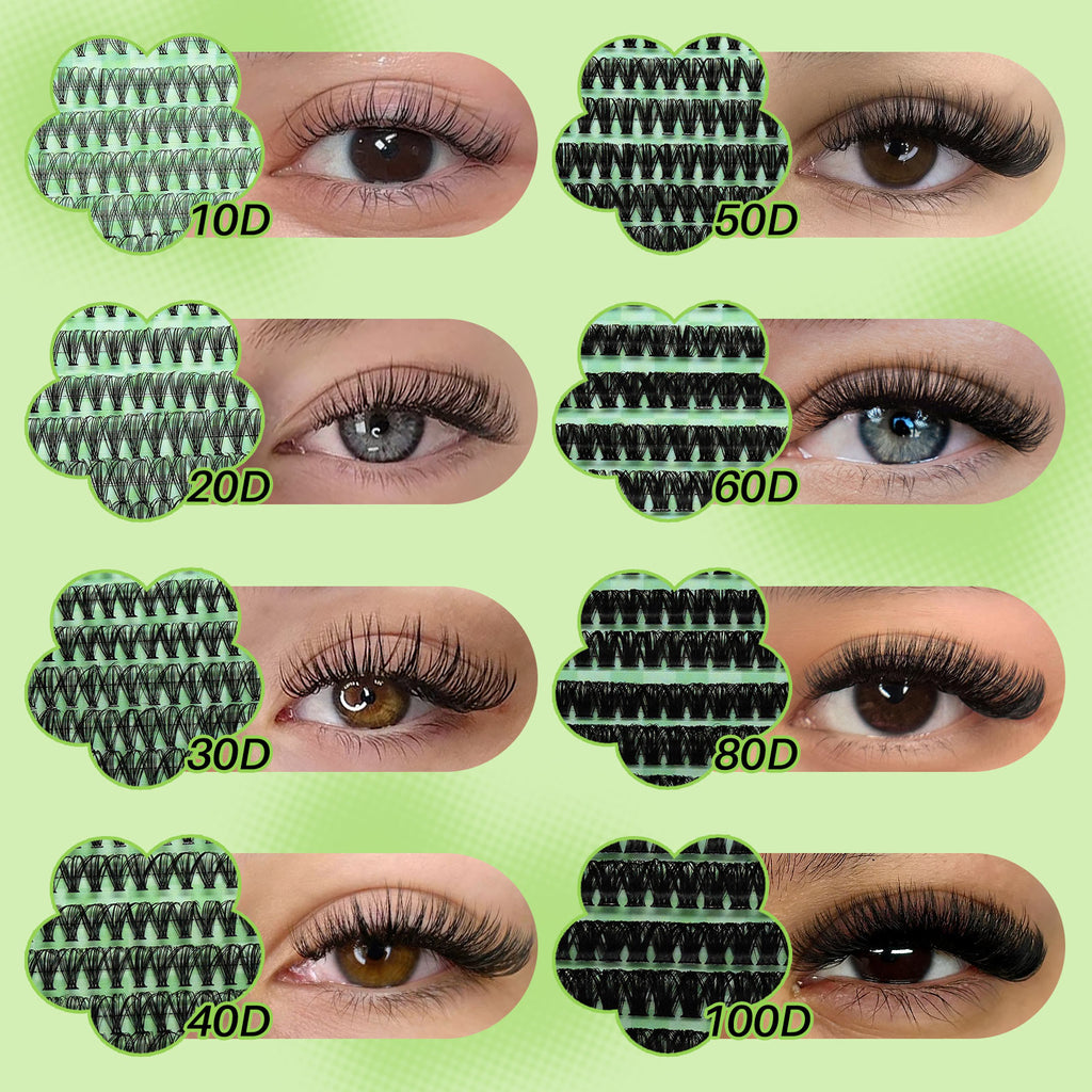 💫LASHSUN Individual False Eyelashes Kit with Mixed Lengths, Lash Glue & Tweezers