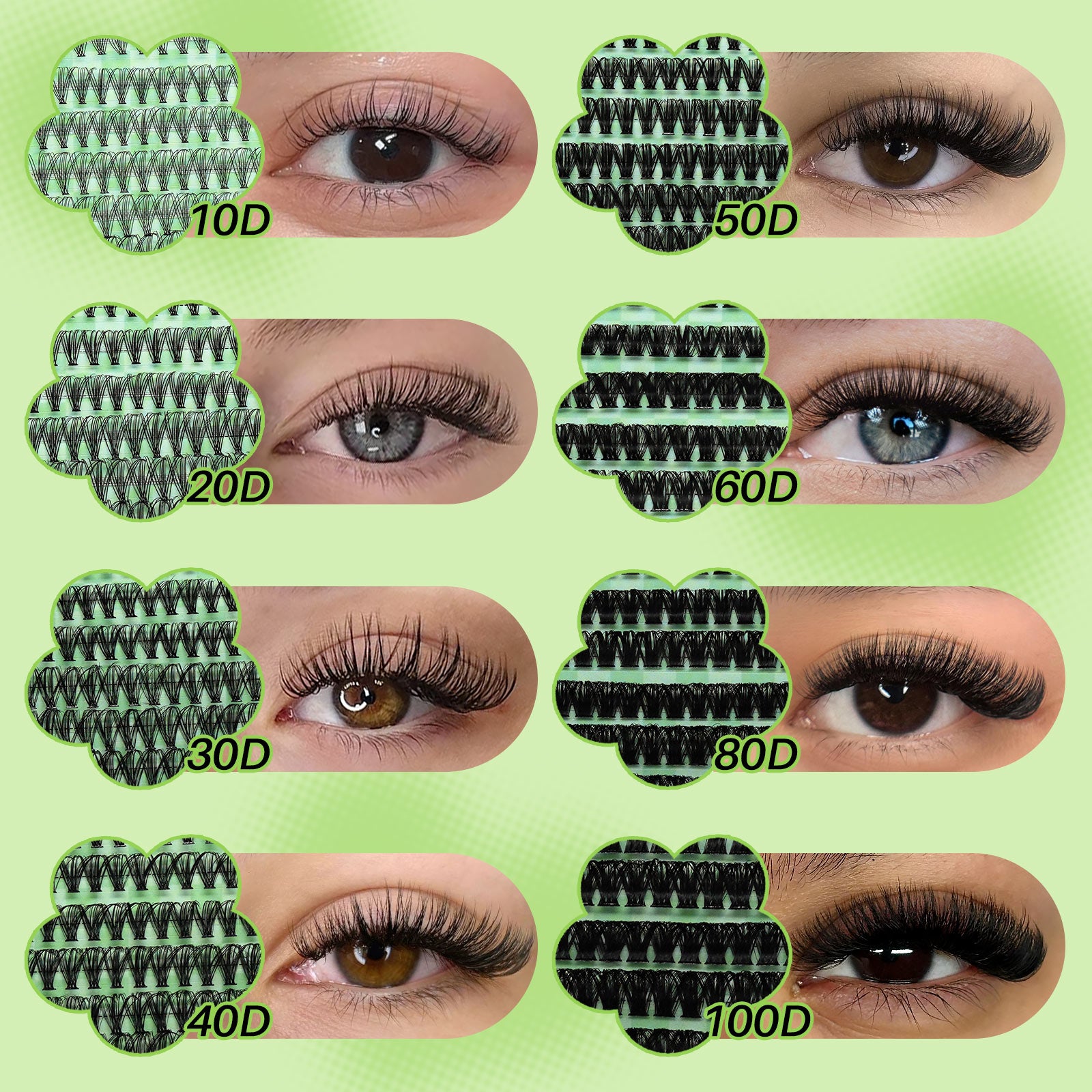 💫LASHSUN Individual False Eyelashes Kit with Mixed Lengths, Lash Glue & Tweezers