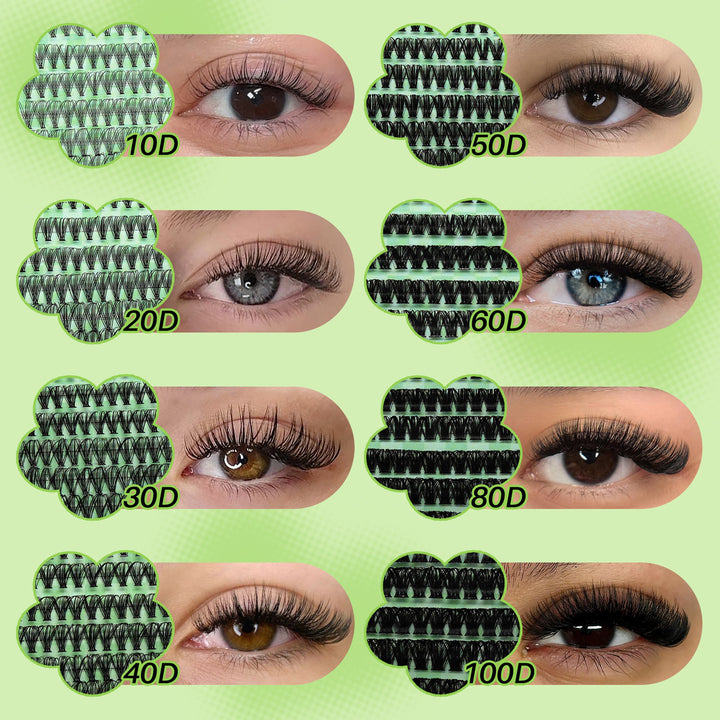 💫LASHSUN Individual False Eyelashes Kit with Mixed Lengths, Lash Glue & Tweezers