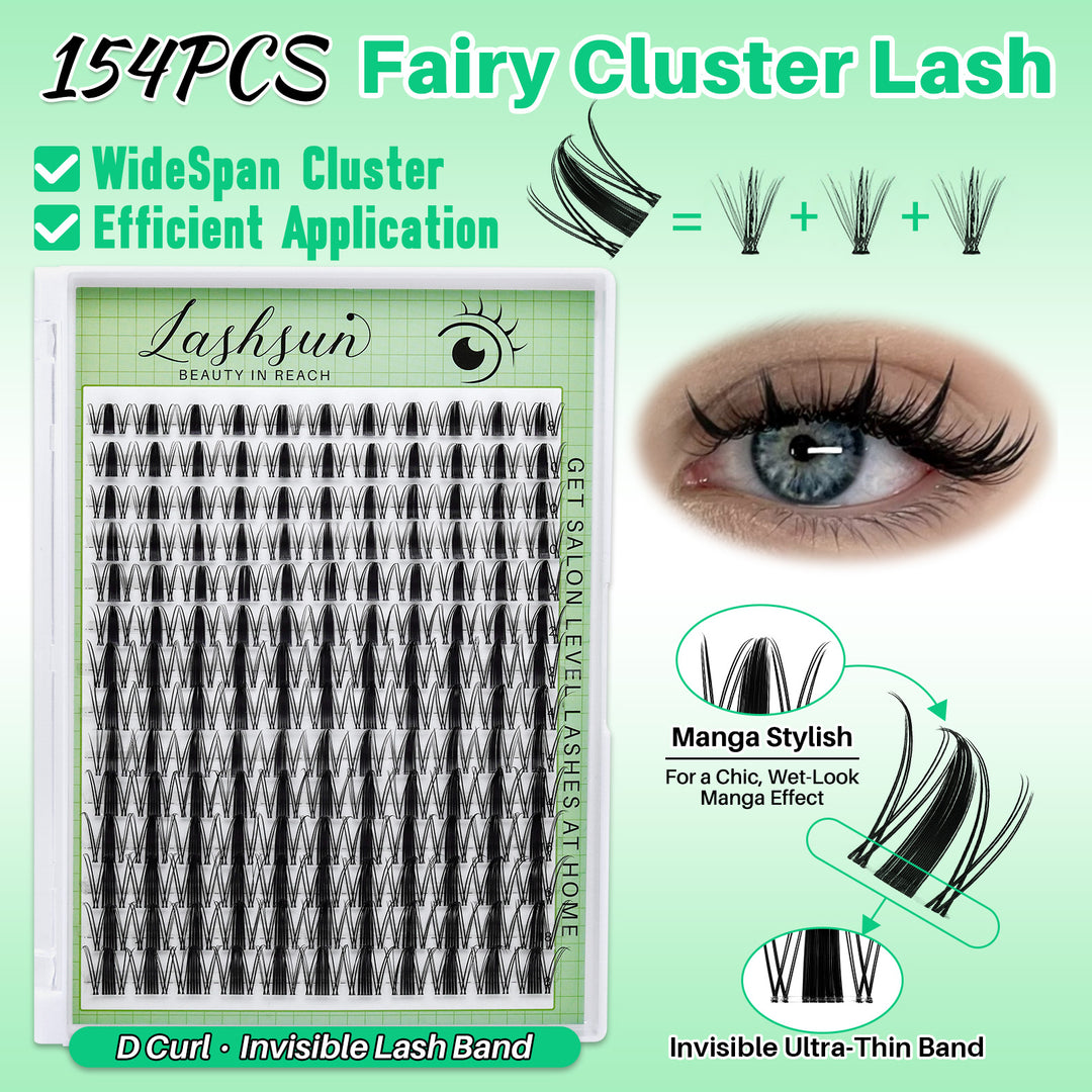 🎀LASHSUN 626PCS D Curl Lash Clusters Kit with Travel Bag