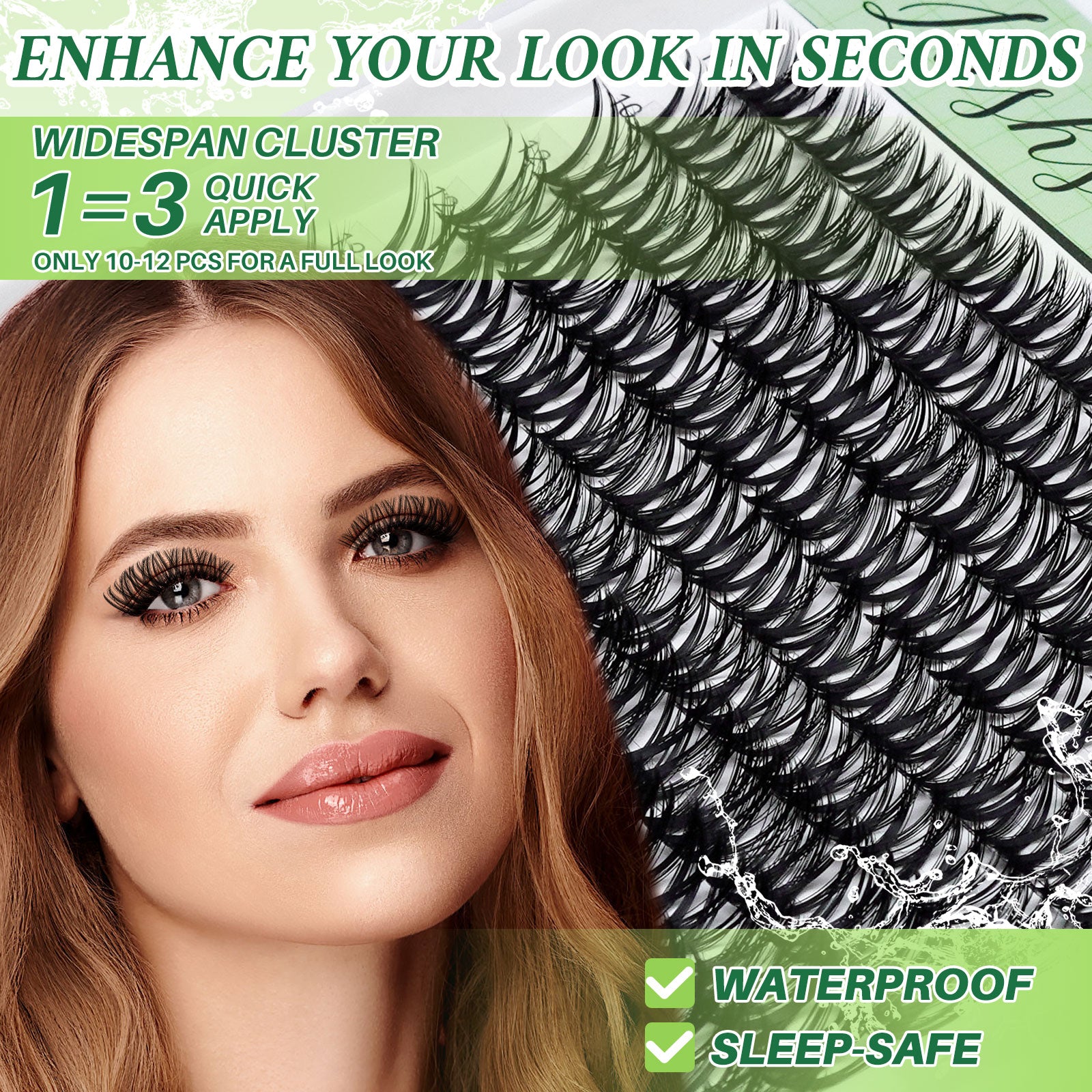 💫LASHSUN 168PCS D Curl WL2-5 Lash Clusters Kit – Wide-Span DIY Lash Extensions