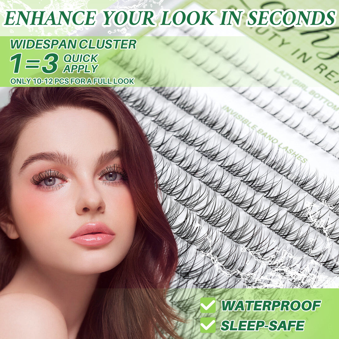 💫LASHSUN 168PCS D Curl W61 Lash Clusters Kit with Bond & Seal