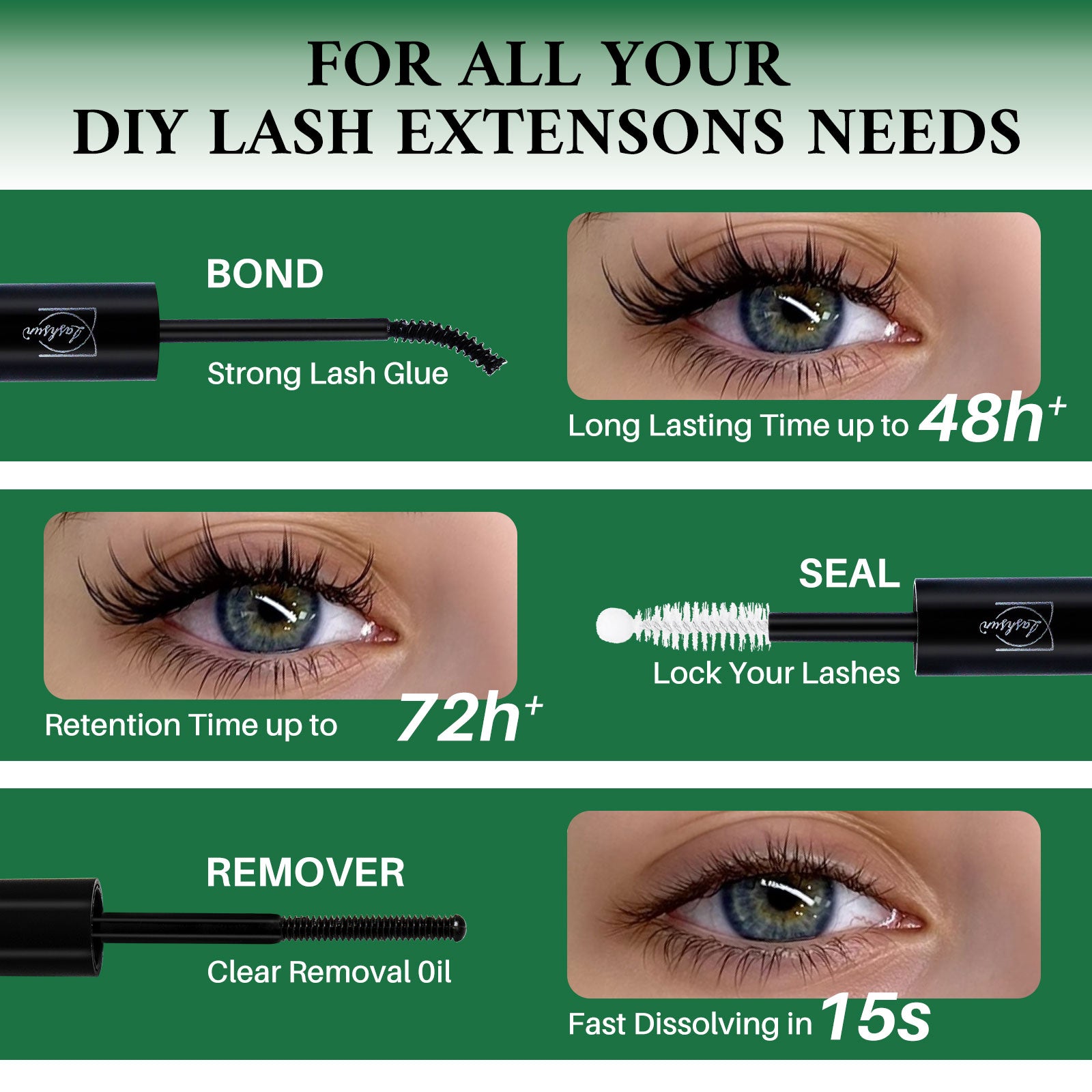 💫LASHSUN 5-in-1 DIY Lash Tool Set with Bond & Seal & Accessories