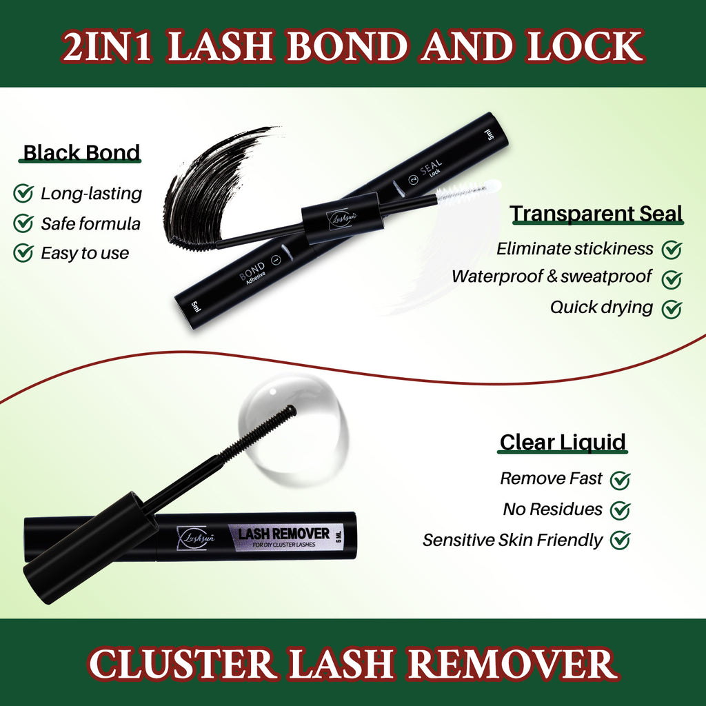 💫LASHSUN 400PCS D Curl Loose Cluster Lash Extension Kit with Bond & Seal