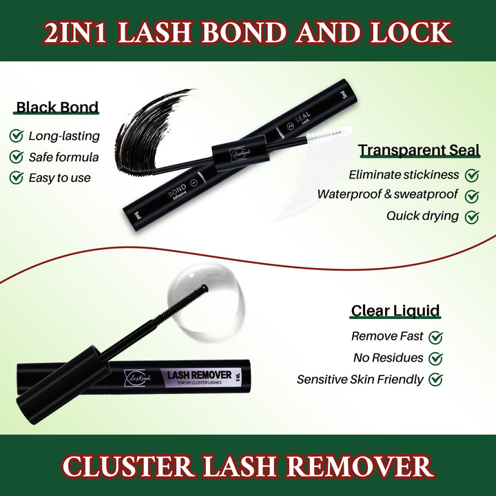 💫LASHSUN 400PCS D Curl Loose Cluster Lash Extension Kit with Bond & Seal