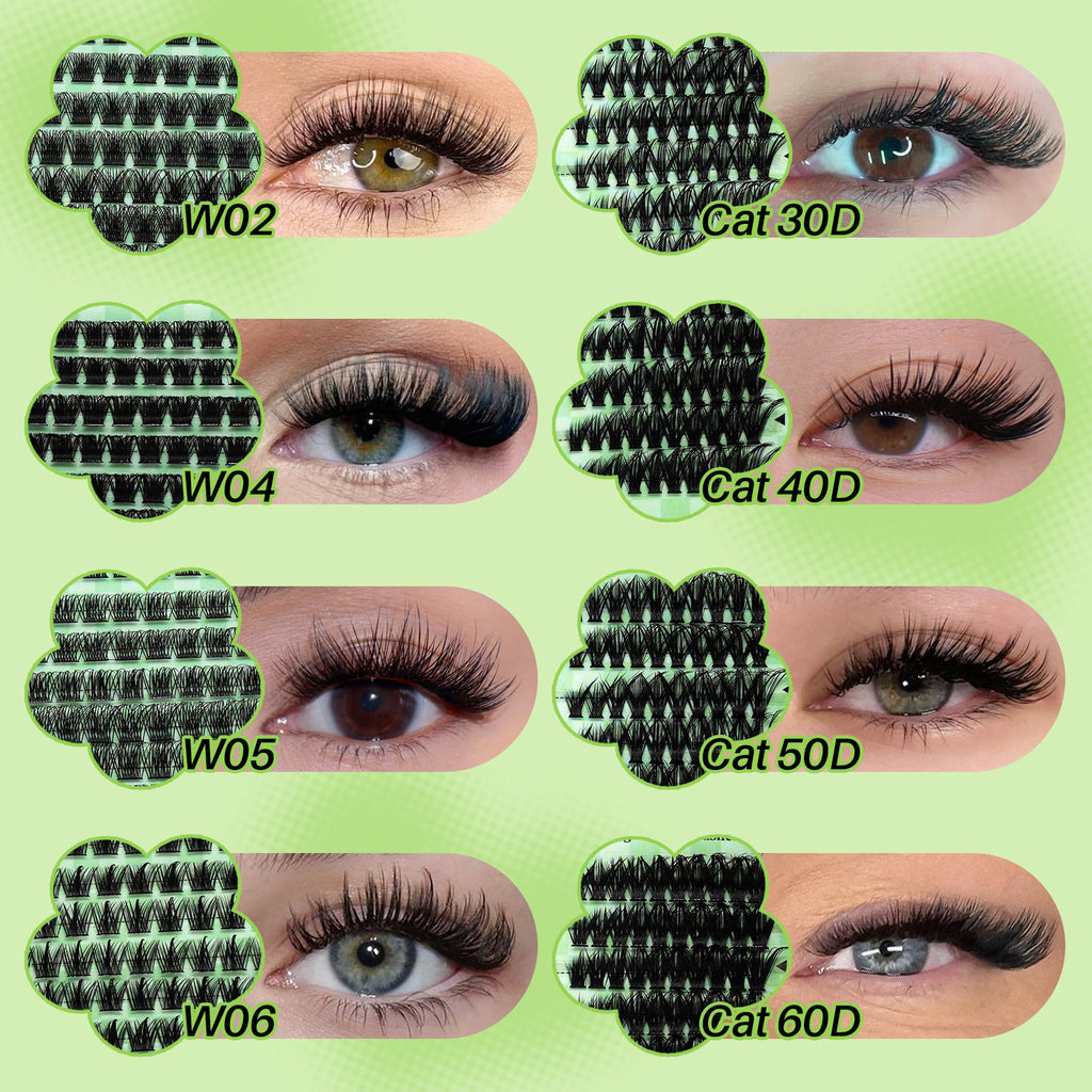 💫LASHSUN Individual False Eyelashes Kit with Mixed Lengths, Lash Glue & Tweezers