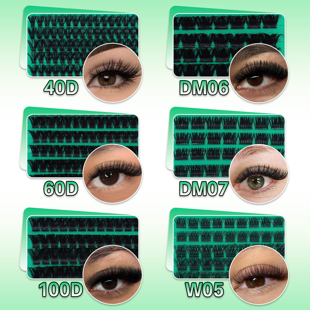 💫LASHSUN Lash Kit with Individual Lash Clusters, Bond & Seal, Tweezers and Travel Bag