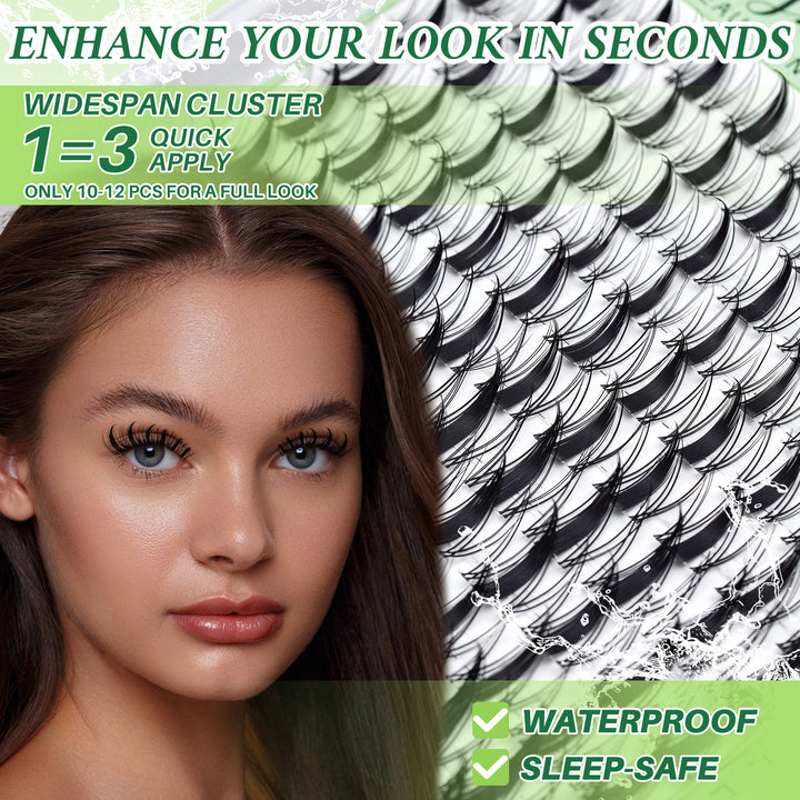 💫LASHSUN Mixed Length D Curl Lash Clusters Kit with Bond & Seal