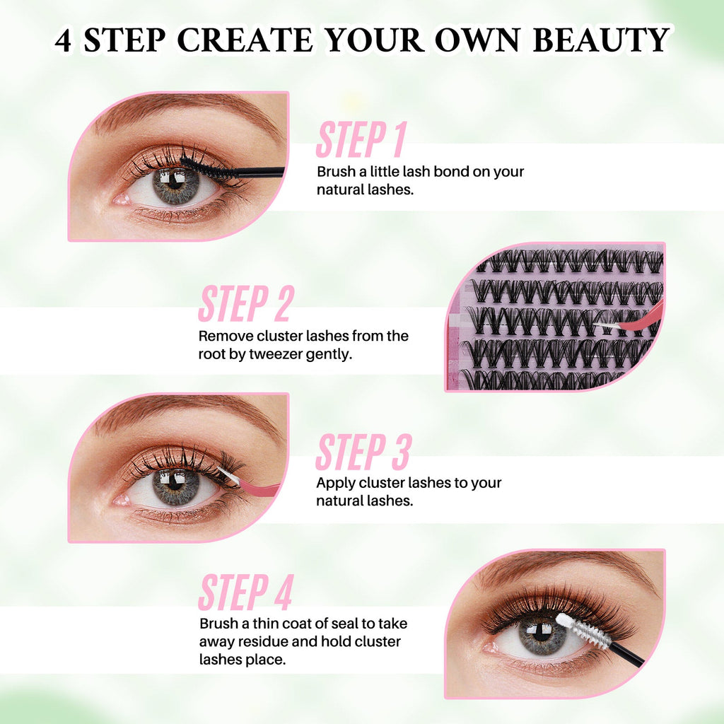 💖 LASHSUN 640PCS Individual False Cluster Book 30D+40D+50D DIY Eyelash Extensions D Curl Long