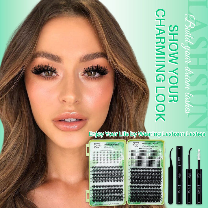 💫LASHSUN 650PCS D Curl Individual Lashes Book Kit with Bond & Seal