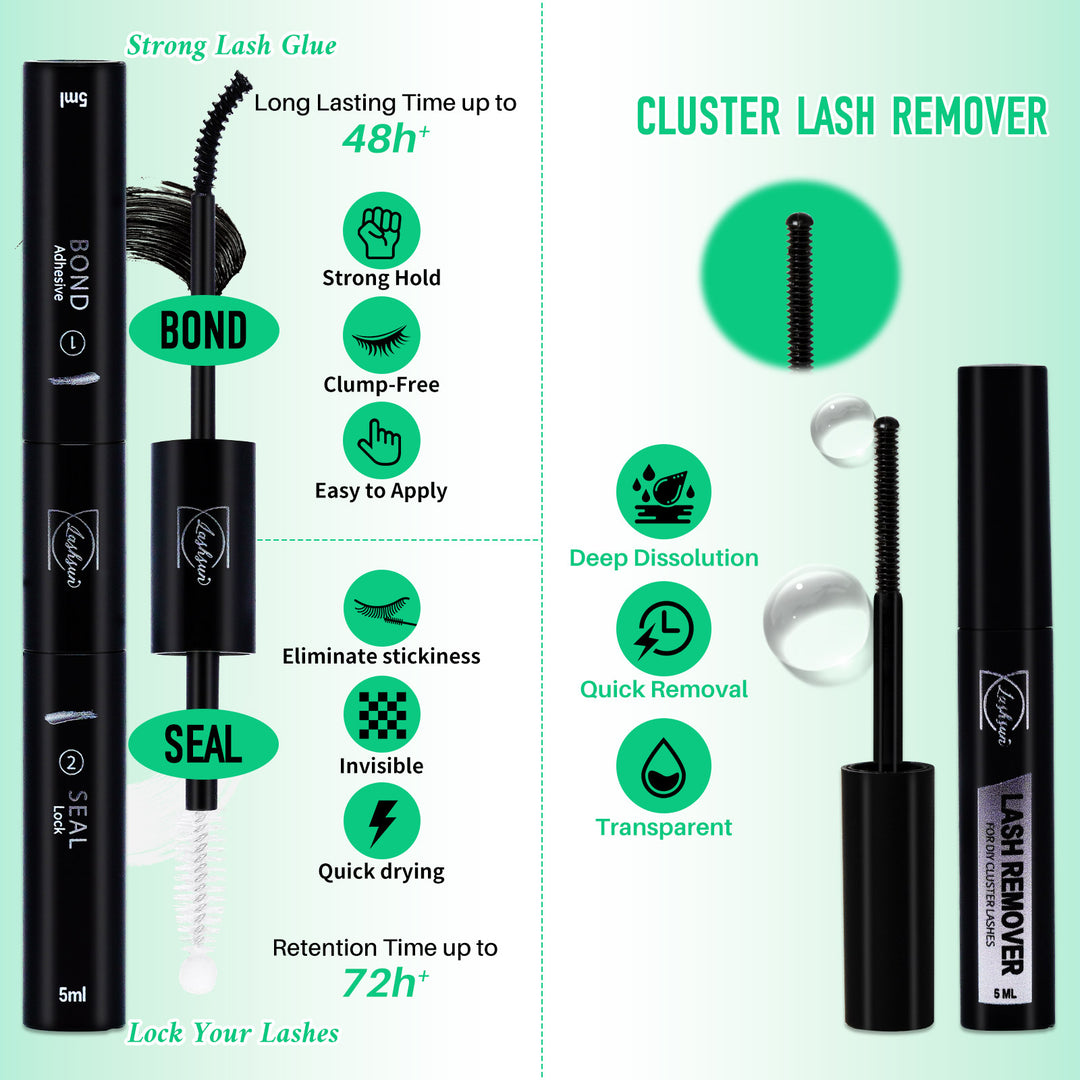 💫LASHSUN 1170PCS D Curl High Capacity Lash Clusters Kit with Tools & Accessories
