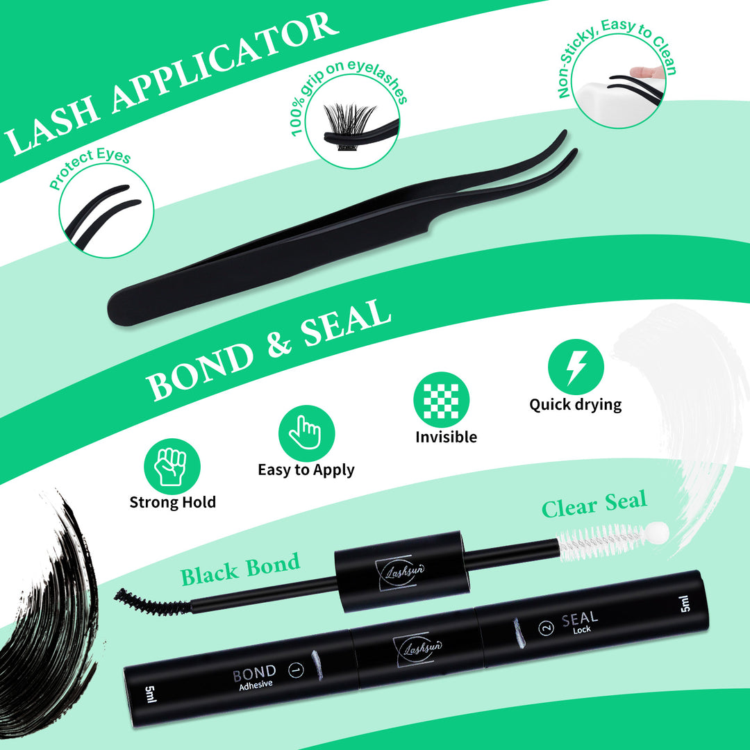 💫LASHSUN 695PCS D Curl Individual Lashes Book Kit with Bond & Seal