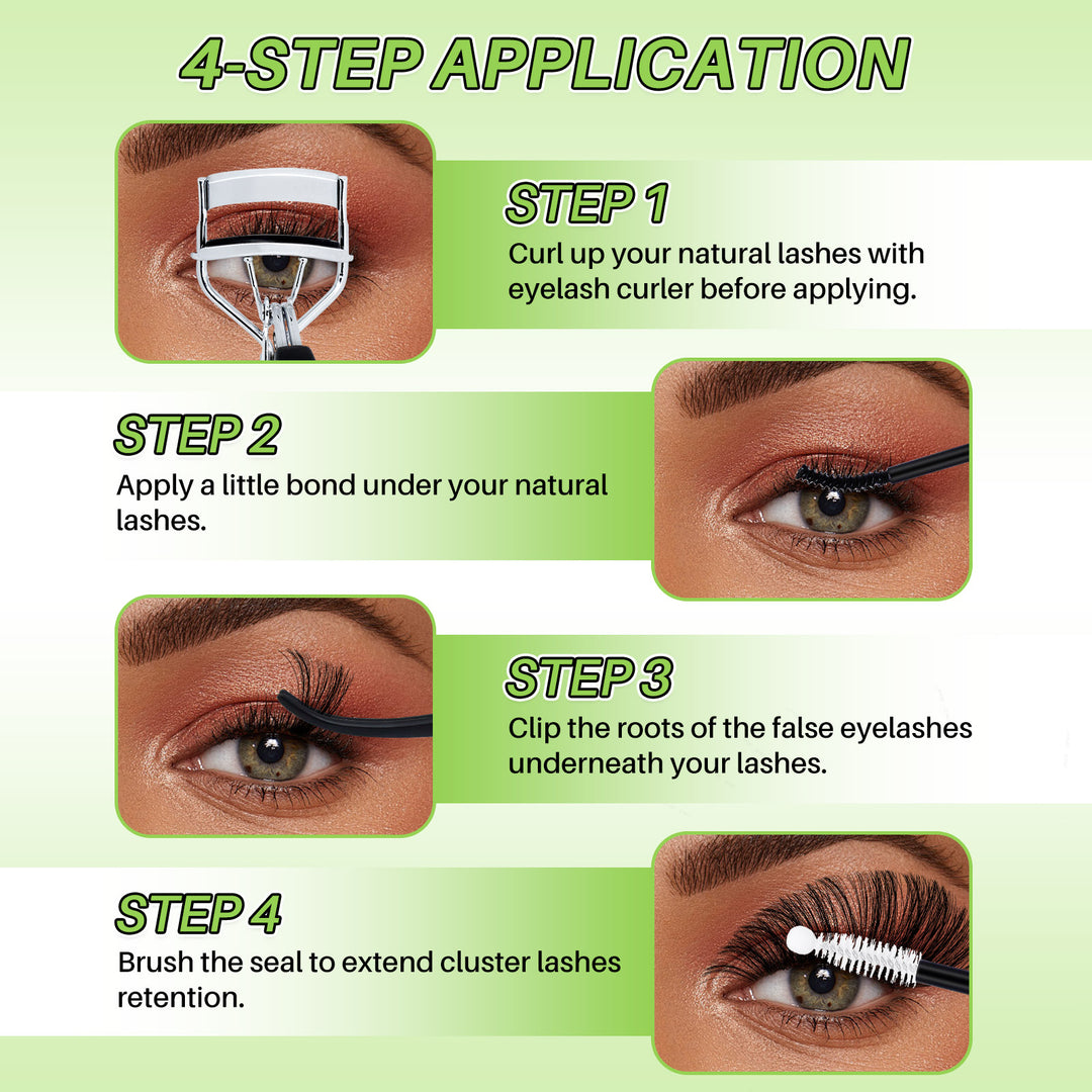 💫LASHSUN 460PCS D Curl Cluster Lashes Kit with Bond & Seal, Remover & Tweezers