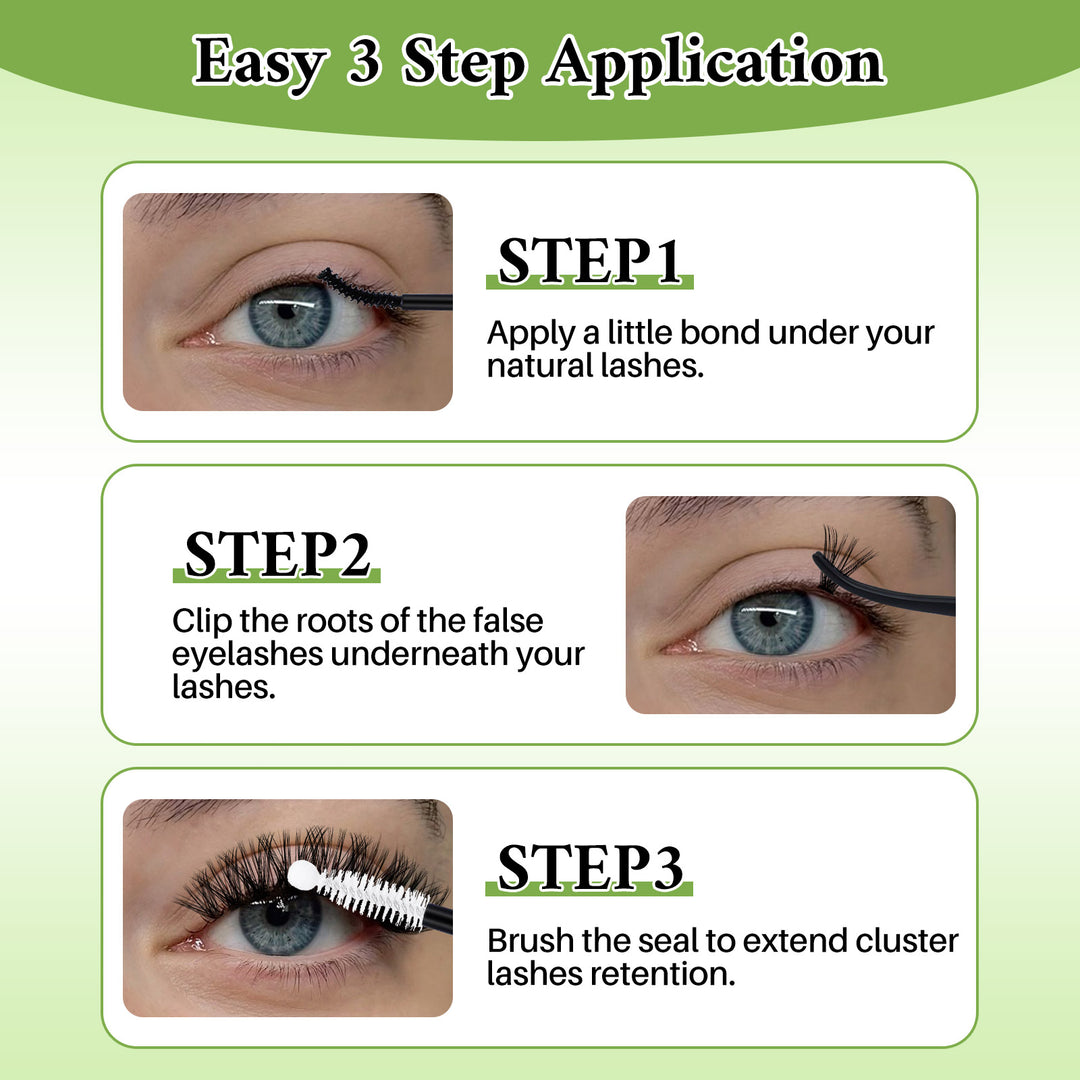 💫LASHSUN 324PCS D Curl Lash Clusters Kit with Bond & Seal