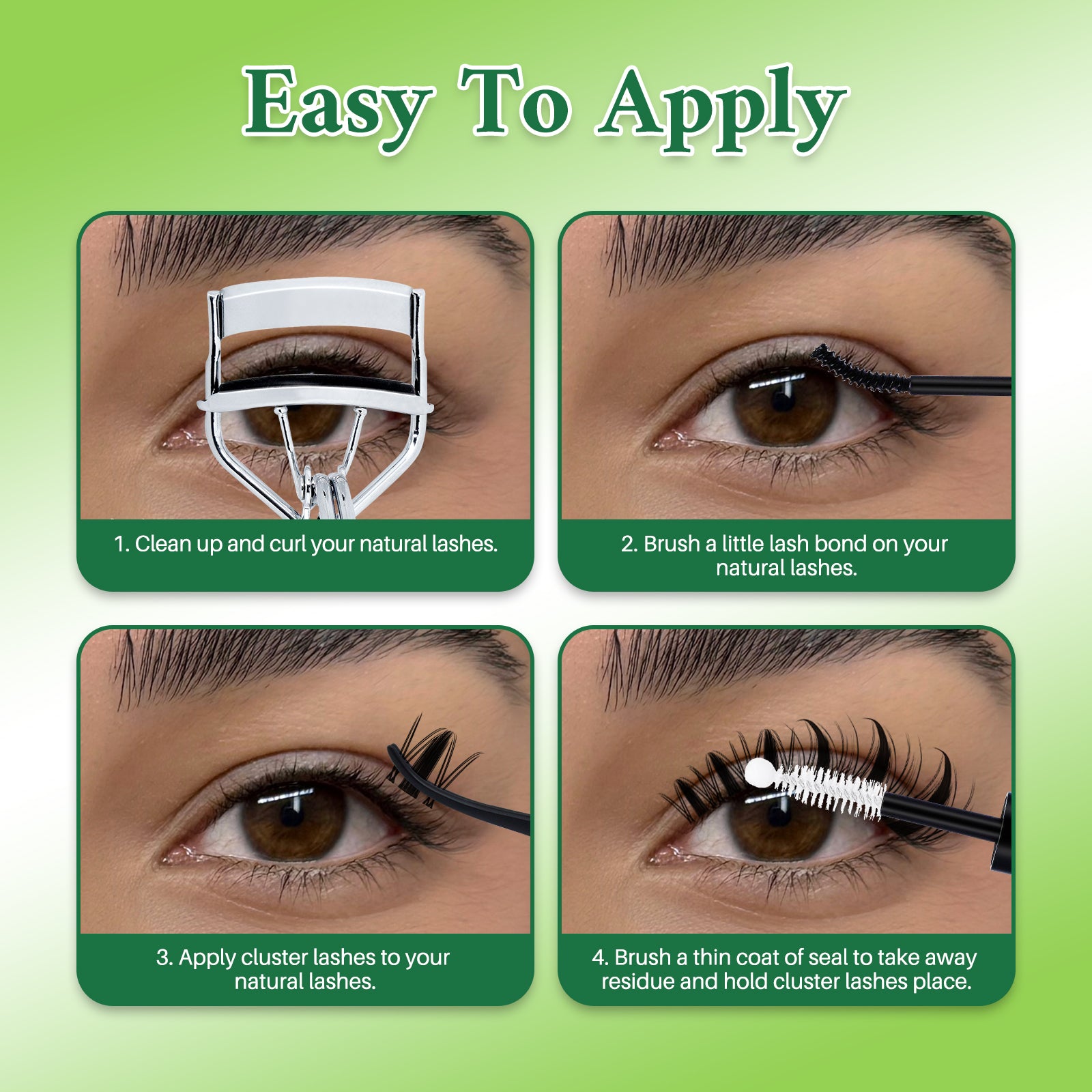 💫LASHSUN Mixed Length D Curl Lash Clusters Kit with Bond & Seal