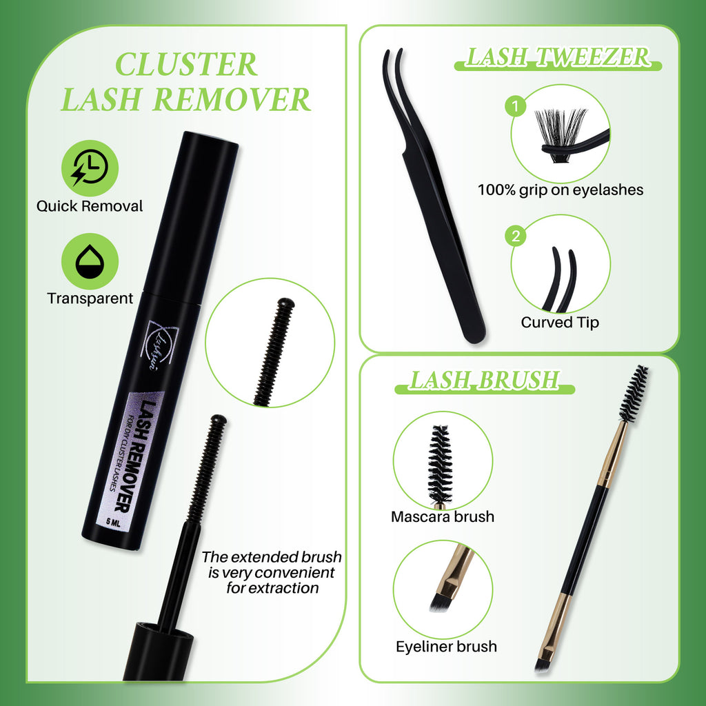 💫LASHSUN Mixed Cluster Lashes Kit – 30D to 150D Individual Lashes with Glue, Remover & Tools