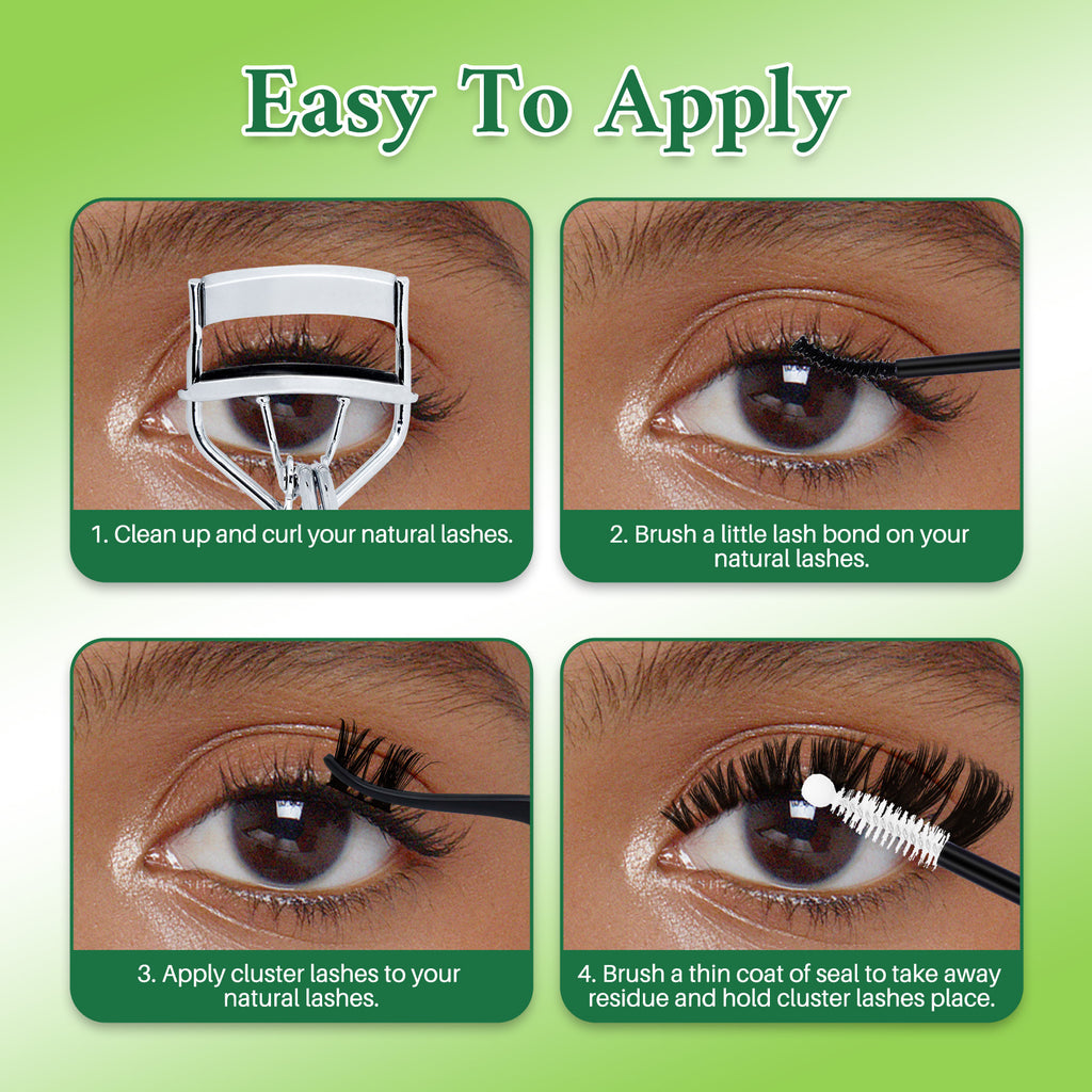 💫LASHSUN 168PCS D Curl A13 Lash Clusters Kit with Bond & Seal