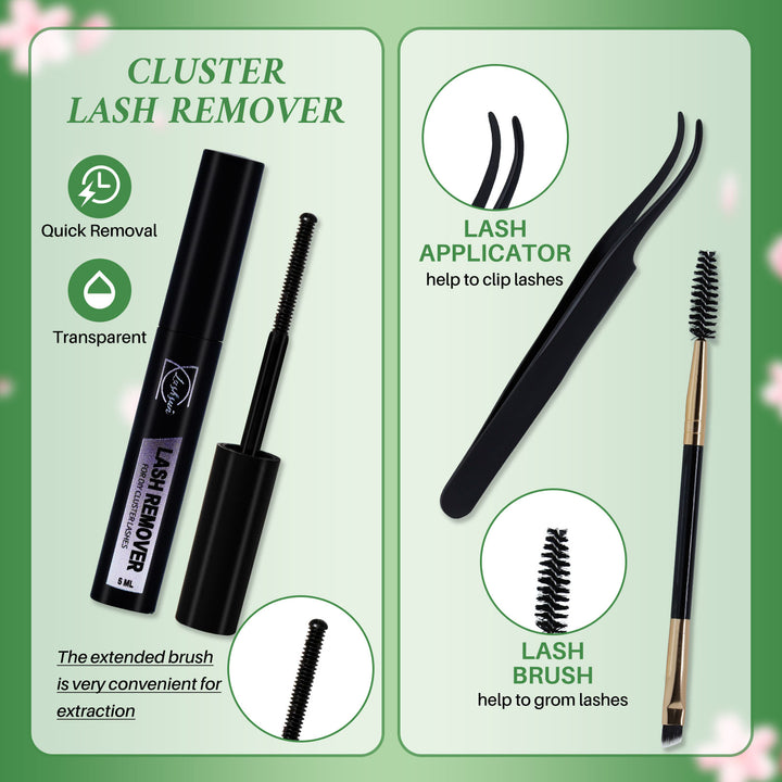 💫LASHSUN 280PCS Eyelash Extension Kit with Glue, Remover, Tweezers & Brushes