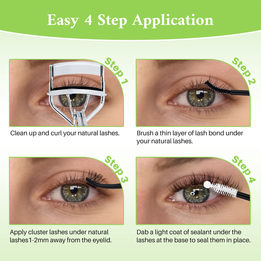 💫LASHSUN Individual False Eyelashes Kit with Mixed Lengths, Lash Glue & Tweezers